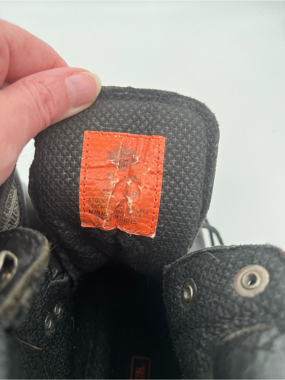 Harley-Davidson Black Boots with Orange Logo Patch - Picture 3 of 11